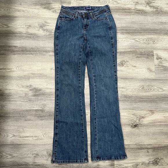 Wrangler 11MWZCH Bootcut Jeans Low Rise Dark Wash Denim Jeans Y2K Sz 3/4x34‎ - Picture 1 of 11
